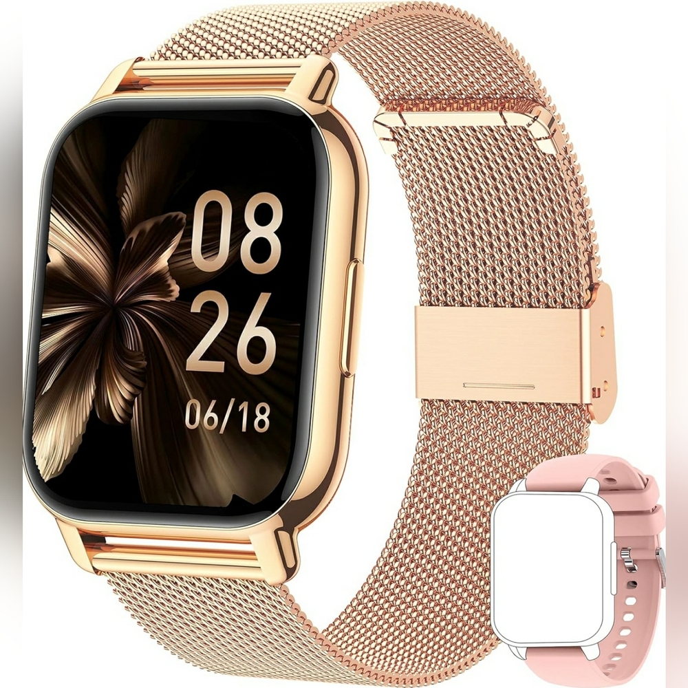 Popglory Smart Watch Call Receive/Dial, 1.85'' Smartwatch with AI Voice Control,